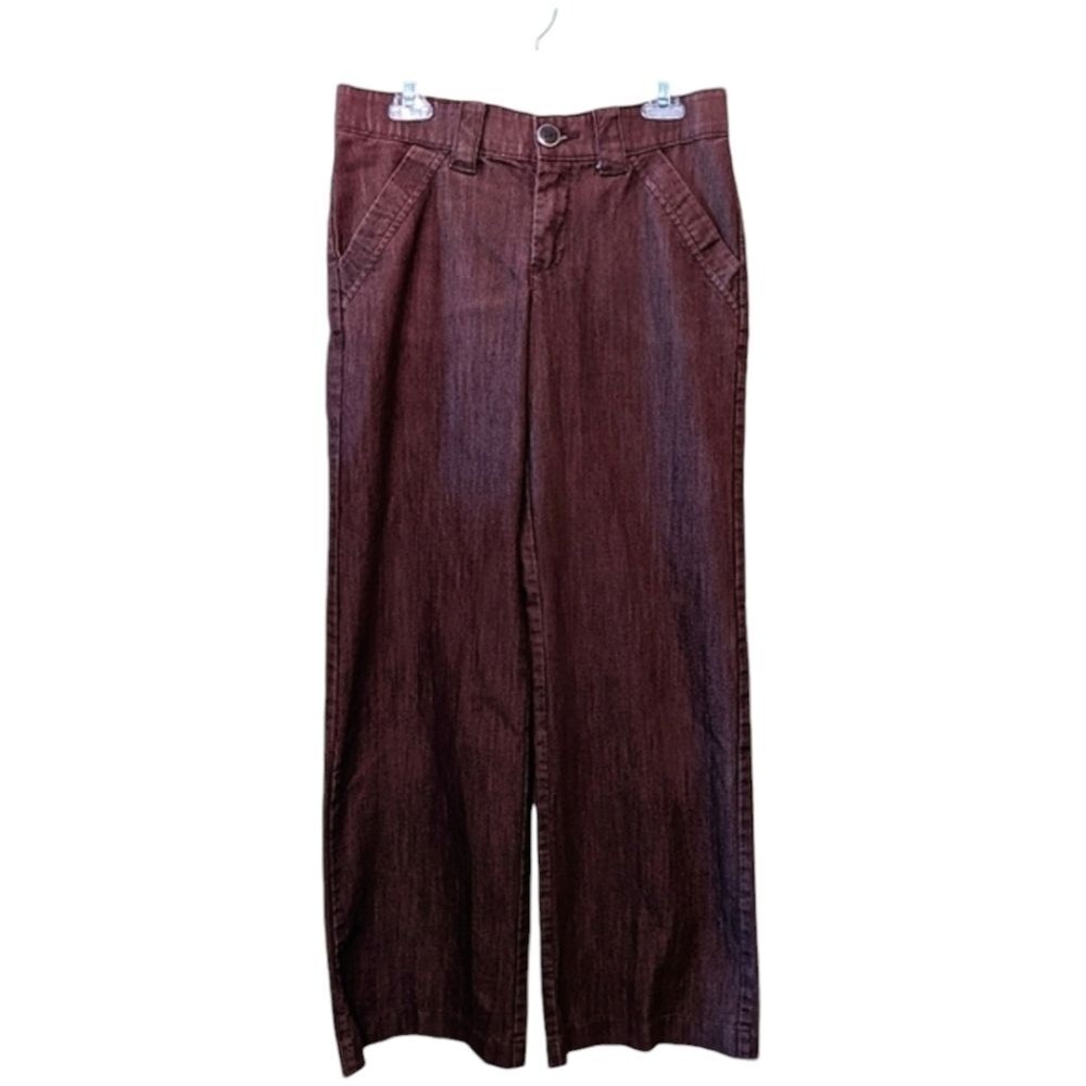 LEE Jeans Women High Rise Brown Wide Leg Stretchy Retro 8 Medium
